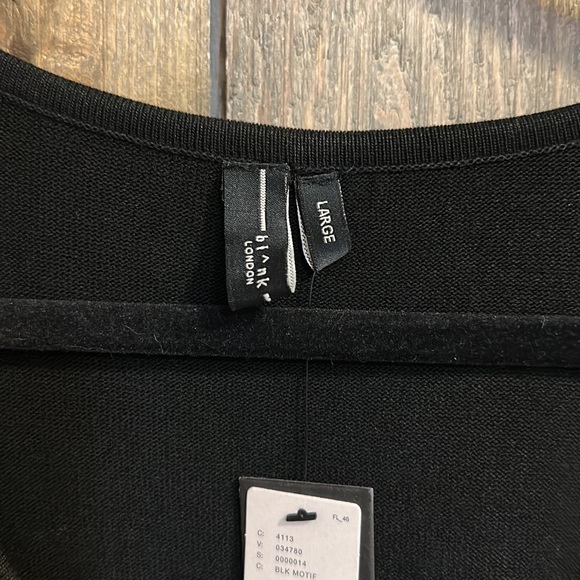 NWT Anthropologie Blank London Black w/Floral Arms Long Sleeve Top - Picture 4 of 9